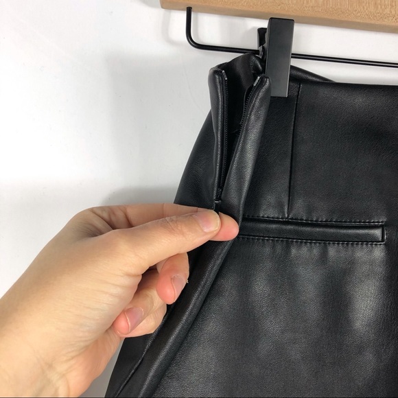 Zara Asymmetric Faux Leather Skort Faux Wrap - Picture 4 of 6